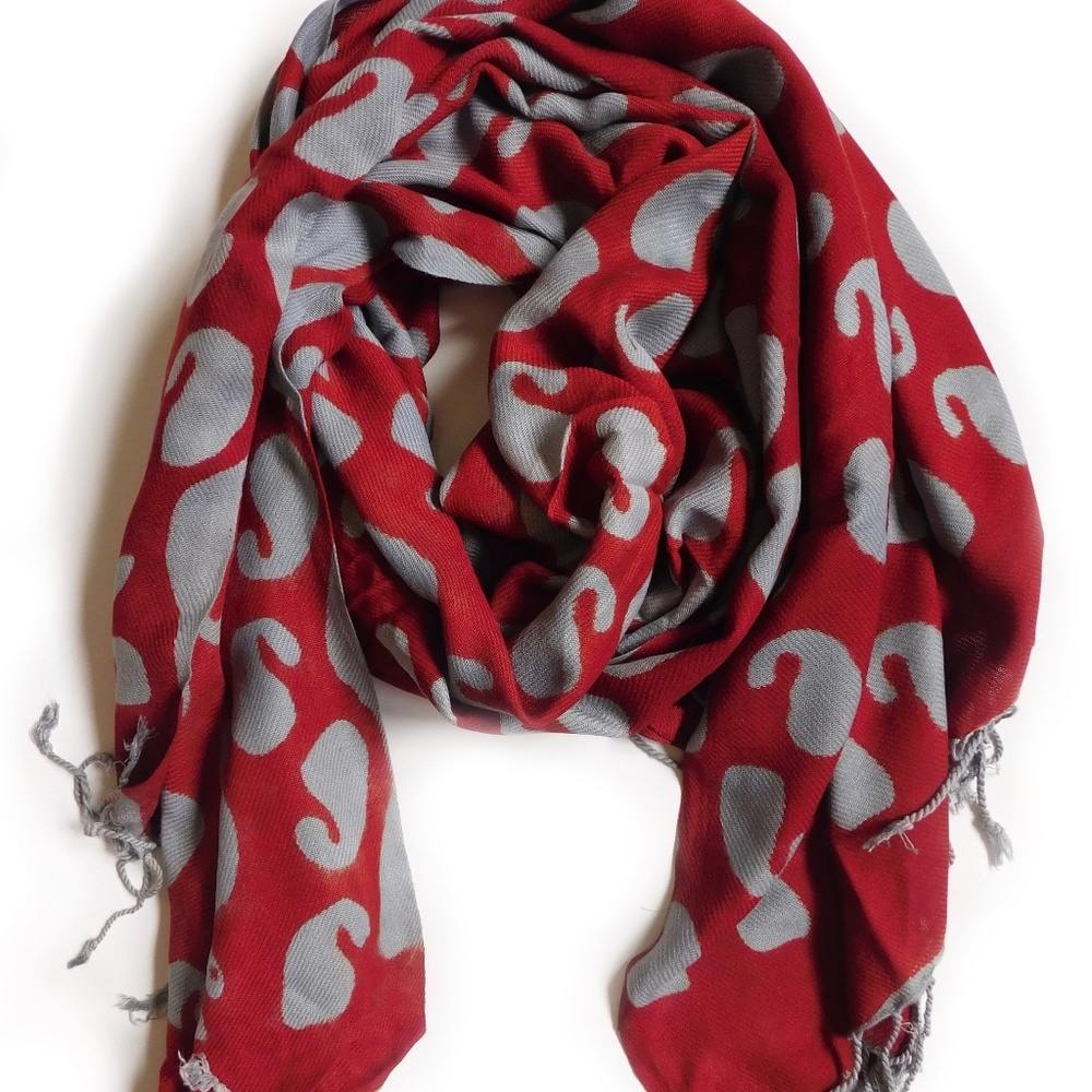 Southern Paisley Fringed Scarf